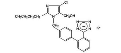 Image Of Chemical Structure For Losartan Potassium (Chemical Structure 01)